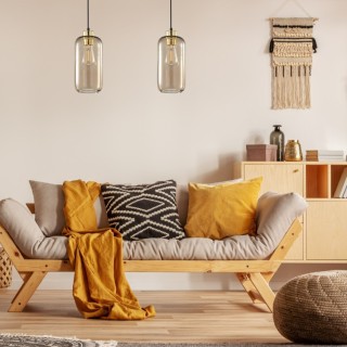 Suspension Marco 1 lumière – doré & noir – en métal – style moderne