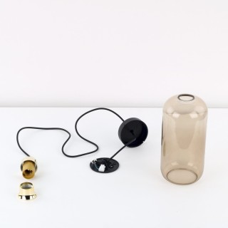 Suspension Marco 1 lumière – doré & noir – en métal – style moderne