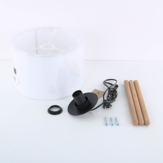 Veilleuse Tokyo 1 lumière – pin & noir – en métal et bois – style loft