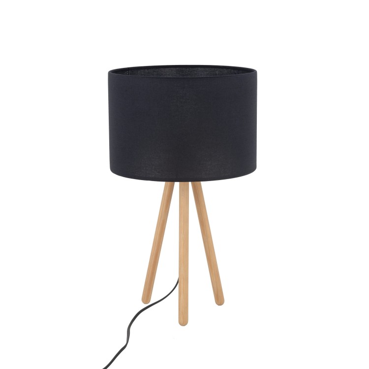 Veilleuse Tokyo 1 lumière – pin & noir – en métal et bois – style loft