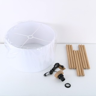 Lampadaire Tokyo 1 lumière – pin – en métal et bois – style scandinave