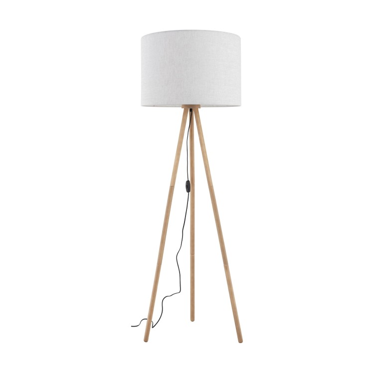 Lampadaire Tokyo 1 lumière – pin & noir – en métal et bois – style scandinave