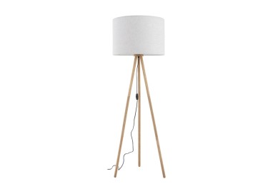 Lampadaire Tokyo 1 lumière – pin & noir – en métal et bois – style scandinave