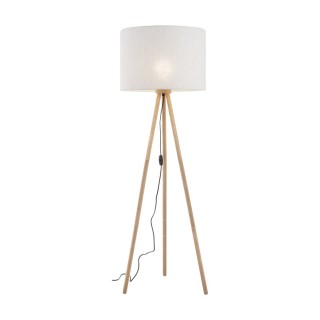 Lampadaire Tokyo 1 lumière – pin & noir – en métal et bois – style scandinave