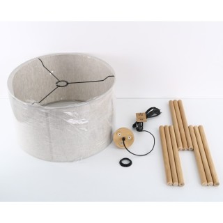 Lampadaire Tokyo 1 lumière – pin & noir – en métal et bois – style scandinave