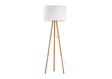 Lampadaire Tokyo 1 lumière – blanc & pin – en métal et bois – style scandinave