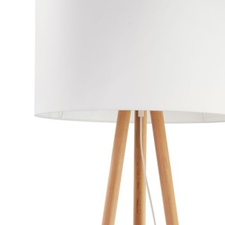 Lampadaire Tokyo 1 lumière – blanc & pin – en métal et bois – style scandinave