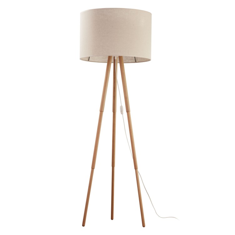 Lampadaire Tokyo 1 lumière – pin & noir – en métal et bois – style scandinave