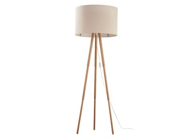 Lampadaire Tokyo 1 lumière – pin & noir – en métal et bois – style scandinave