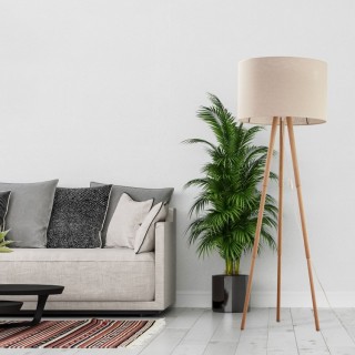 Lampadaire Tokyo 1 lumière – pin & noir – en métal et bois – style scandinave
