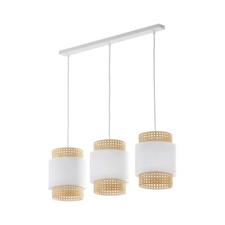 Suspension Boho 3 lumières – blanc – en métal – style scandinave
