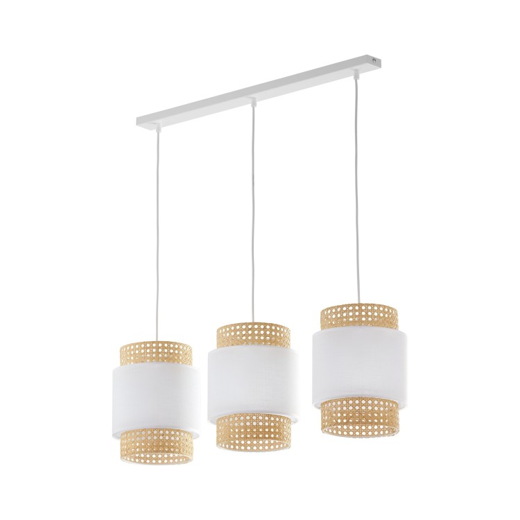 Suspension Boho 3 lumières – blanc – en métal – style scandinave