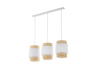 Suspension Boho 3 lumières – blanc – en métal – style scandinave