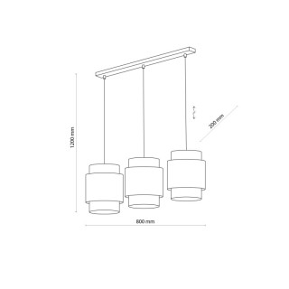 Suspension Boho 3 lumières – blanc – en métal – style scandinave