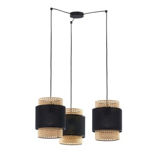 Suspension Boho 3 lumières – noir – en métal – style scandinave