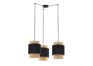 Suspension Boho 3 lumières – noir – en métal – style scandinave
