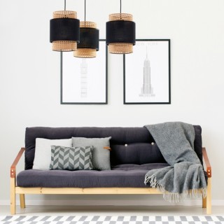 Suspension Boho 3 lumières – noir – en métal – style scandinave