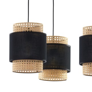 Suspension Boho 3 lumières – noir – en métal – style scandinave