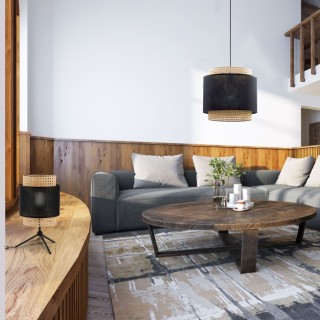 Suspension Boho 1 lumière – noir – en métal – style scandinave