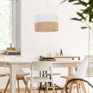 Suspension Linobianco 3 lumières – blanc – en plastique – style scandinave