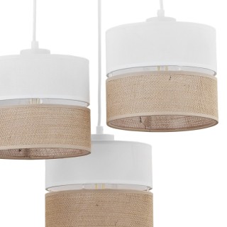 Suspension Linobianco 3 lumières – blanc – en métal – style scandinave
