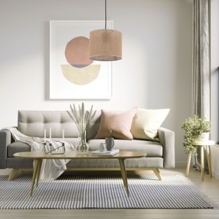 Suspension Juta 1 lumière – noir – en plastique – style scandinave