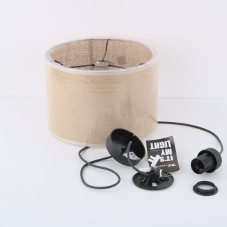 Suspension Juta 1 lumière – noir – en plastique – style scandinave