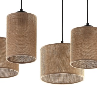 Suspension Juta 4 lumières – noir – en métal – style scandinave