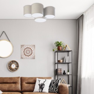 Plafonnier Mona 4 lumières – blanc – en métal – style scandinave