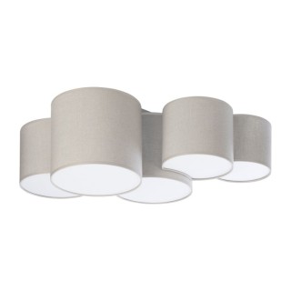 Plafonnier Mona 5 lumières – blanc – en métal – style scandinave