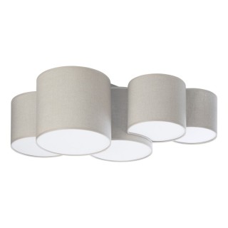 Plafonnier Mona 5 lumières – blanc – en métal – style scandinave