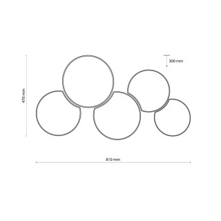 Plafonnier Mona 5 lumières – blanc – en métal – style scandinave