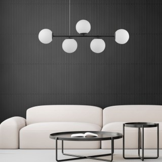 Suspension Celeste 5 lumières – noir – en métal – style moderne