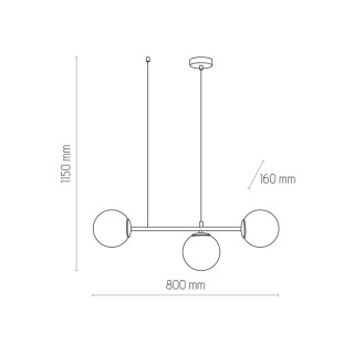 Suspension Celeste 3 lumières – noir – en métal – style moderne
