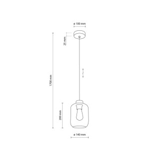 Suspension Marco 1 lumière – doré & noir – en métal – style moderne et chic