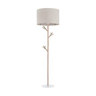 Lampadaire Albero 1 lumière – blanc & pin – en métal et bois – style scandinave