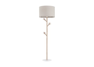 Lampadaire Albero 1 lumière – blanc & pin – en métal et bois – style scandinave