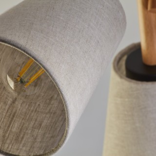 Plafonnier Vaio 3 lumières – pin & noir – en métal et bois – style scandinave