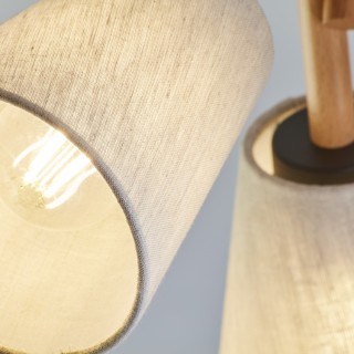 Plafonnier Vaio 3 lumières – pin & noir – en métal et bois – style scandinave