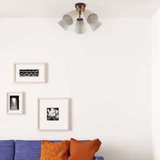 Plafonnier Vaio 5 lumières – pin & noir – en métal et bois – style scandinave