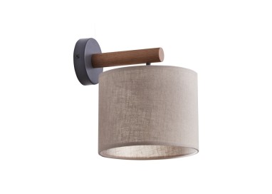 Applique murale Deva 1 lumière – pin & noir – en métal et bois – style scandinave