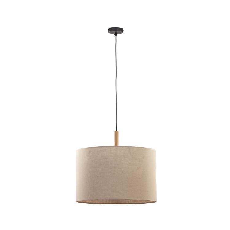 Suspension Deva 1 lumière – pin & noir – en métal et bois – style scandinave