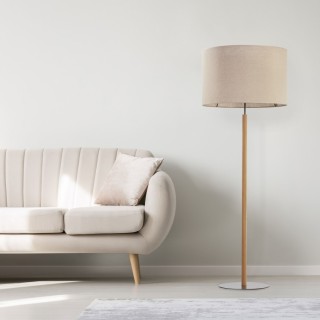 Lampadaire Deva 1 lumière – pin & noir – en métal et bois – style scandinave