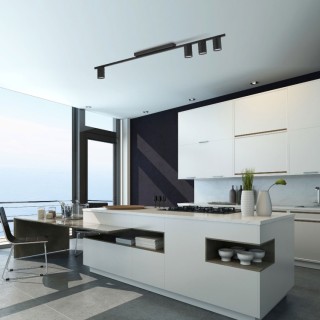 Plafonnier Logan 4 lumières – noir – en métal – style moderne