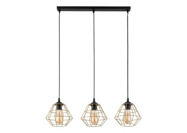 LAMPE SUSPENDUE À 3 BANDES DIAMOND NEW NOIR/OR