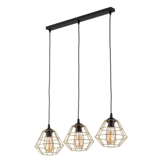 LAMPE SUSPENDUE À 3 BANDES DIAMOND NEW NOIR/OR