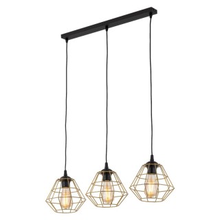 LAMPE SUSPENDUE À 3 BANDES DIAMOND NEW NOIR/OR