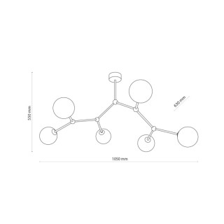 Plafonnier Fairy 6 lumières – doré – en métal – style moderne