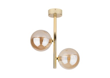 Suspension Estera 2 lumières – doré – en métal – style moderne