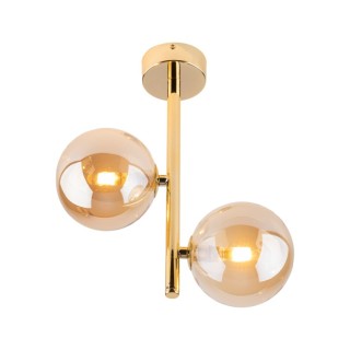 Suspension Estera 2 lumières – doré – en métal – style moderne